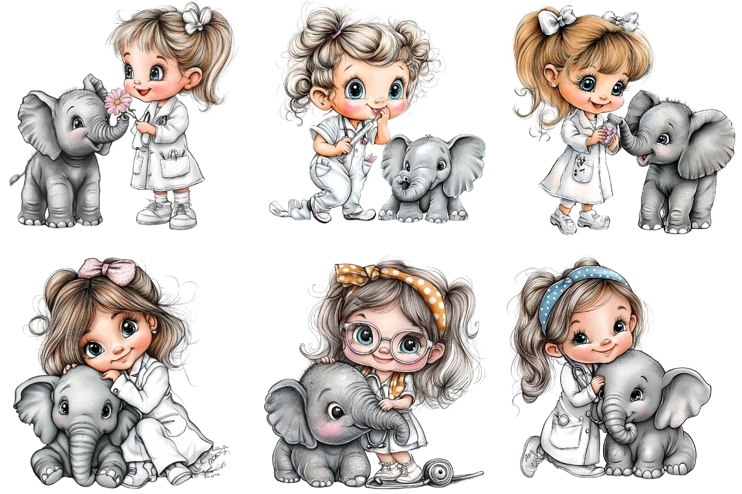 Veterinarian Girl Clipart Bundle - CraftNest - Digital Crafting and Art