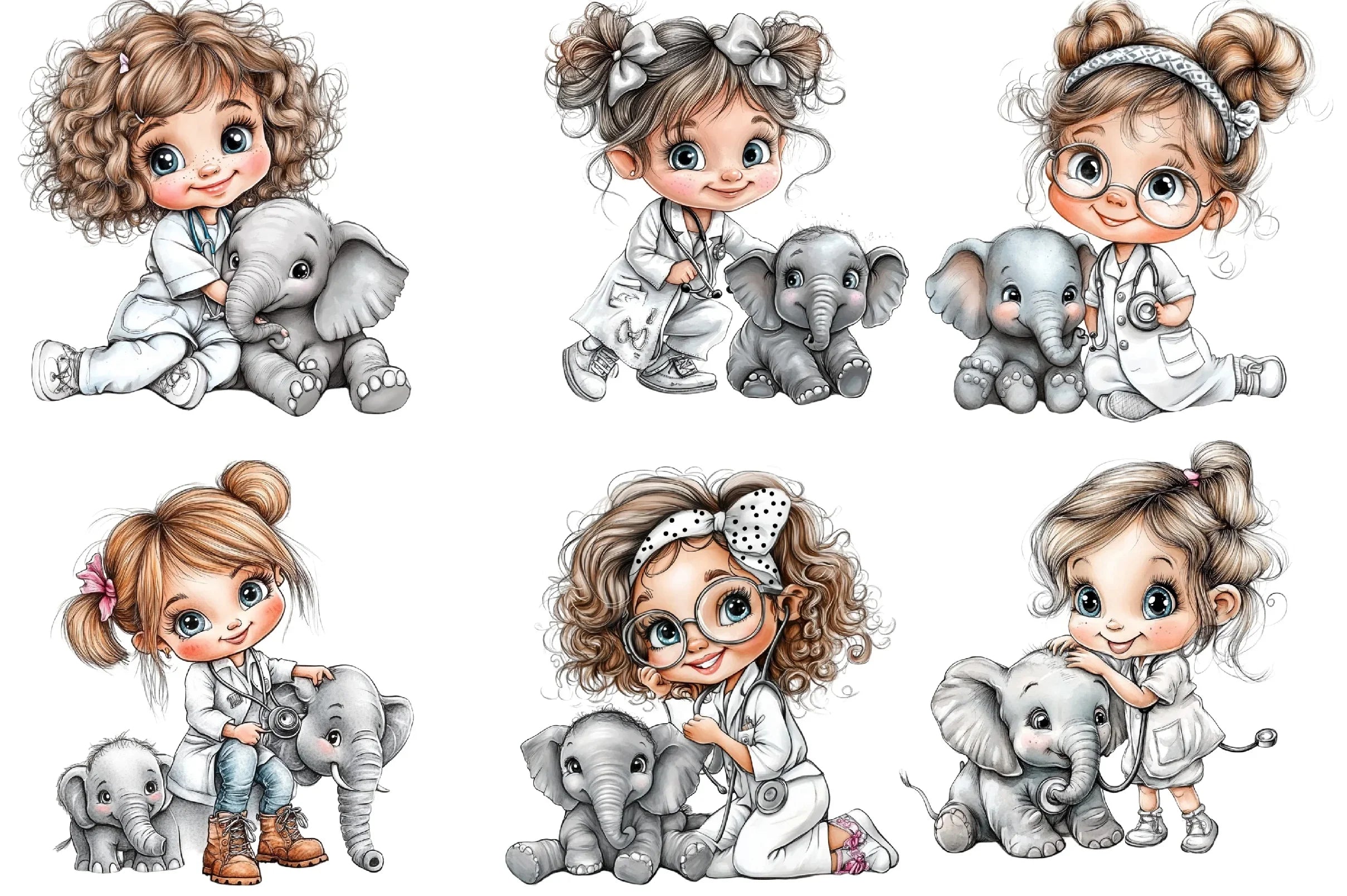 Veterinarian Girl Clipart Bundle - CraftNest - Digital Crafting and Art
