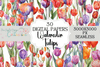 Vibrant Tulips Floral Seamless Digital Paper
