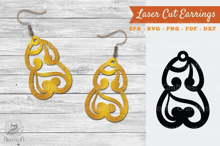 Victorian Laser Cut Earrings SVG Bundle - CraftNest - Digital Crafting and Art