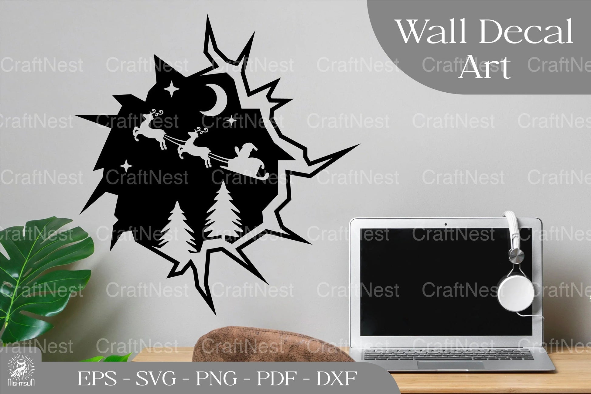 Christmas Santa on Cracks Sticker Clipart Bundle - CraftNest - Digital Crafting and Art