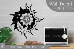 Flowers on Cracks Sticker Design Bundle - CraftNest - Digital Crafting and Art