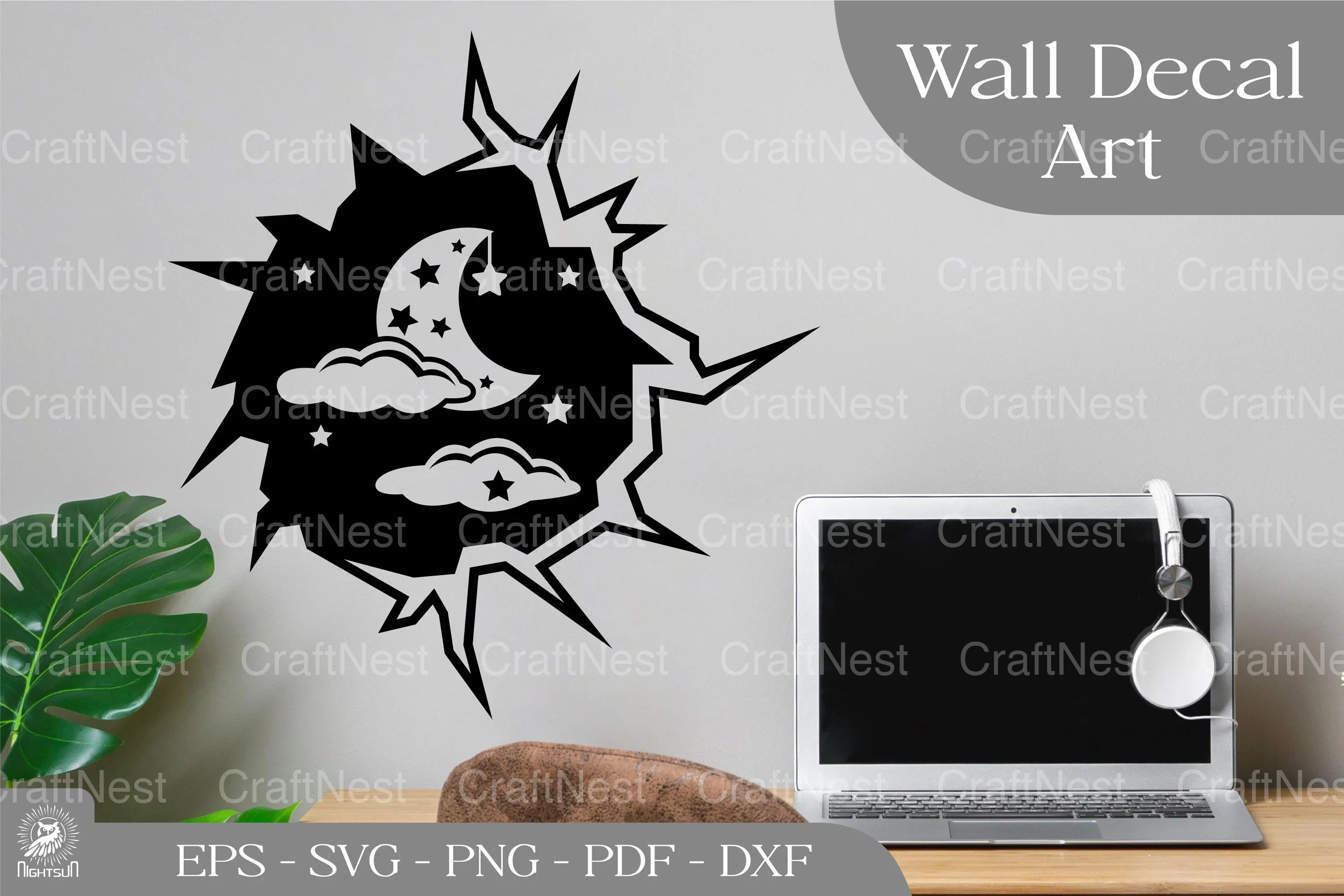 Moon Cracks Sticker Design Bundle - CraftNest - Digital Crafting and Art
