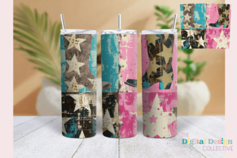 Vintage Cowgirl Boots Tumbler Wrap Bundle - CraftNest - Digital Crafting and Art