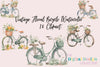 Vintage Floral Bicycle Clipart Bundle