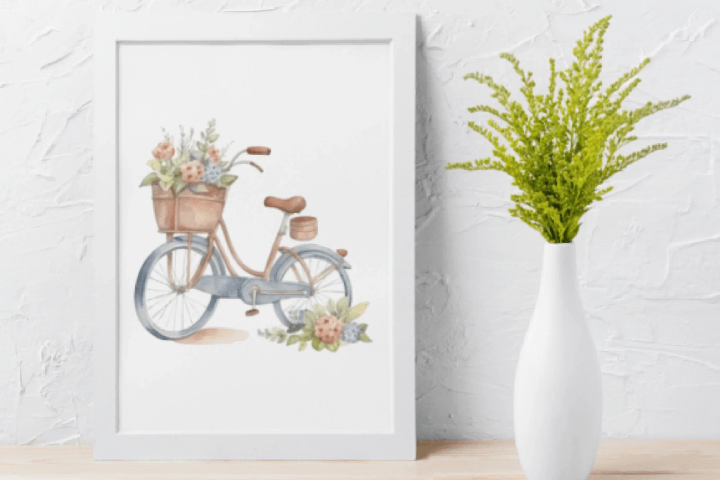 Vintage Floral Bicycle Clipart Bundle - CraftNest - Digital Crafting and Art