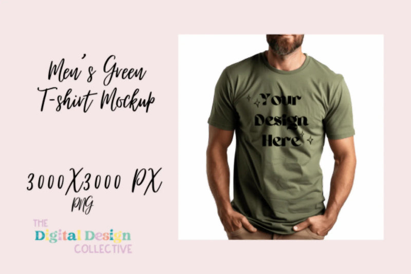 Dark Green Men's T-Shirt Mockup - CraftNest - Digital Crafting and Art