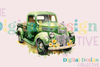 Vintage Green Truck Clipart Bundle 1986