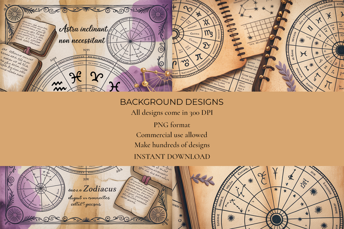 Vintage Astrology 2 Junk Journal Papers