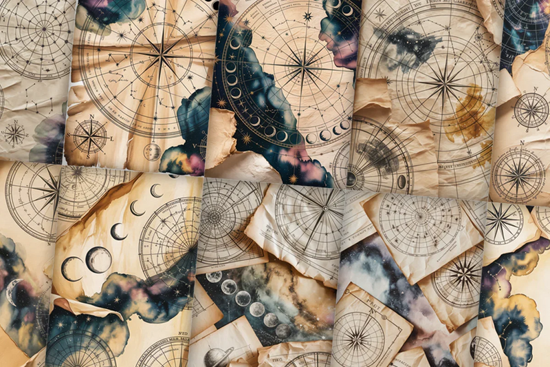 Vintage Astrology Junk Journal Papers - CraftNest - Digital Crafting and Art