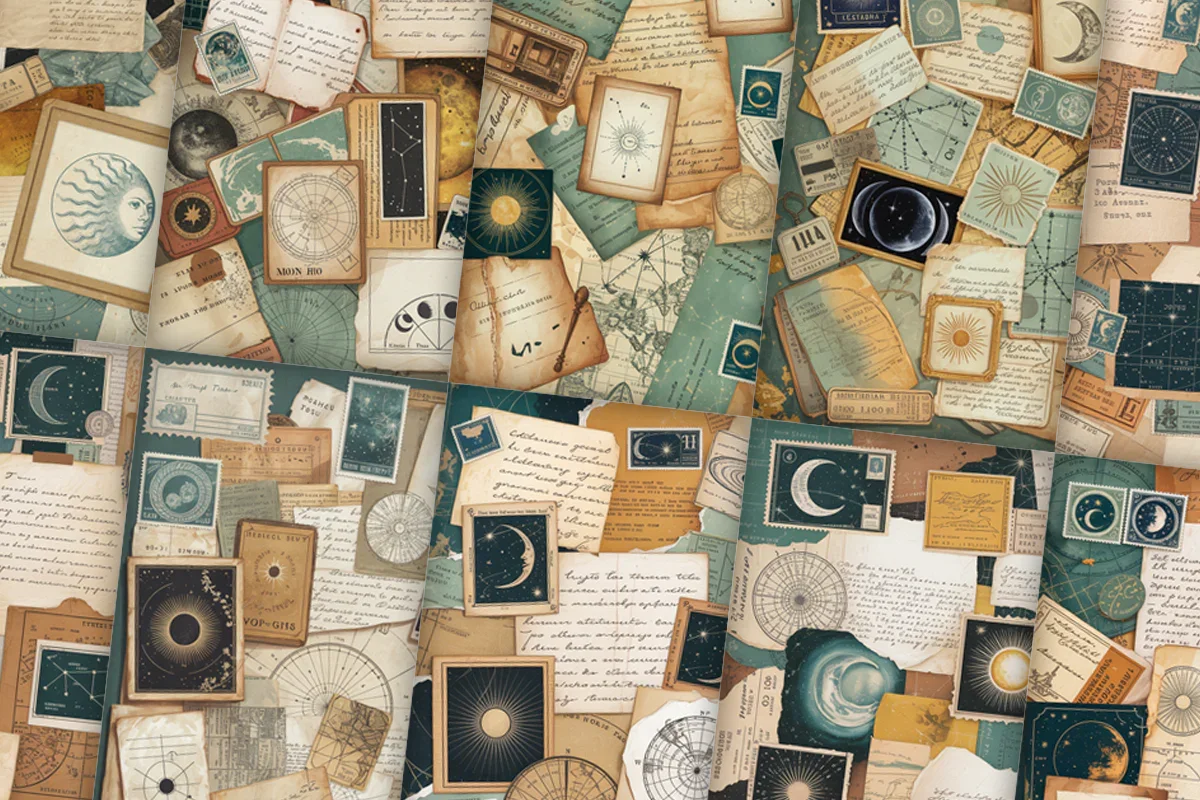 Vintage Astrology 3 Junk Journal Papers - CraftNest - Digital Crafting and Art