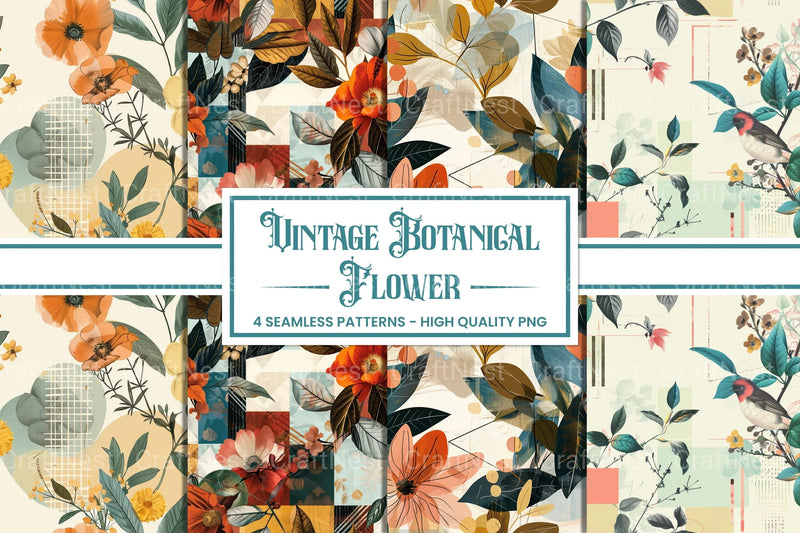 Vintage Botanical Flower Clipart Bundle - CraftNest - Digital Crafting and Art