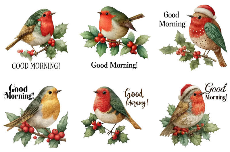 Vintage Christmas Bird Clipart Bundle - CraftNest - Digital Crafting and Art
