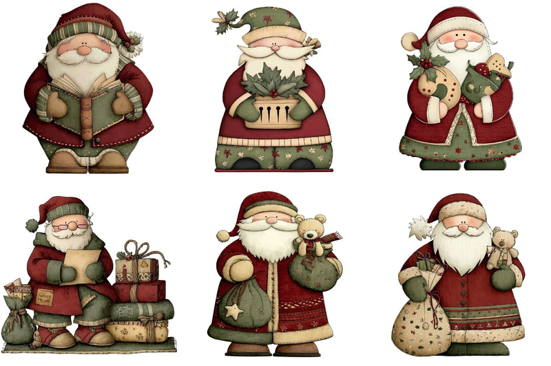 Vintage Christmas Santa Clipart Bundle - CraftNest - Digital Crafting and Art