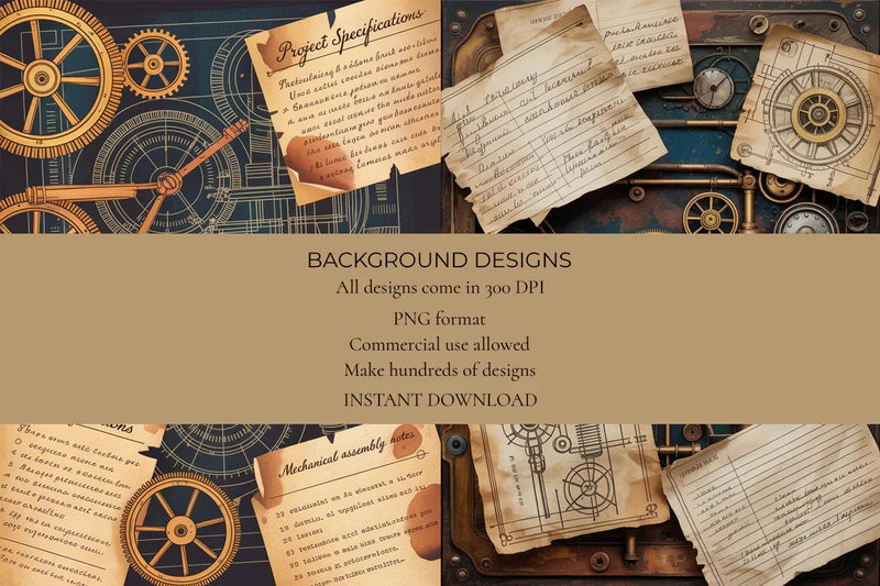 Vintage Clockwork Junk Journal Papers - CraftNest - Digital Crafting and Art