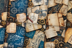 Vintage Clockwork Junk Journal Papers - CraftNest - Digital Crafting and Art