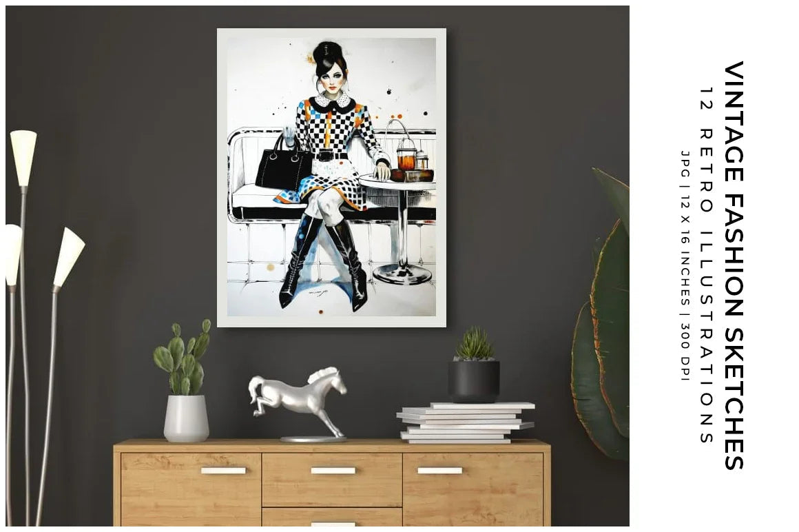 Vintage Fashion Sketches - Women - CraftNest - Digital Crafting and Art