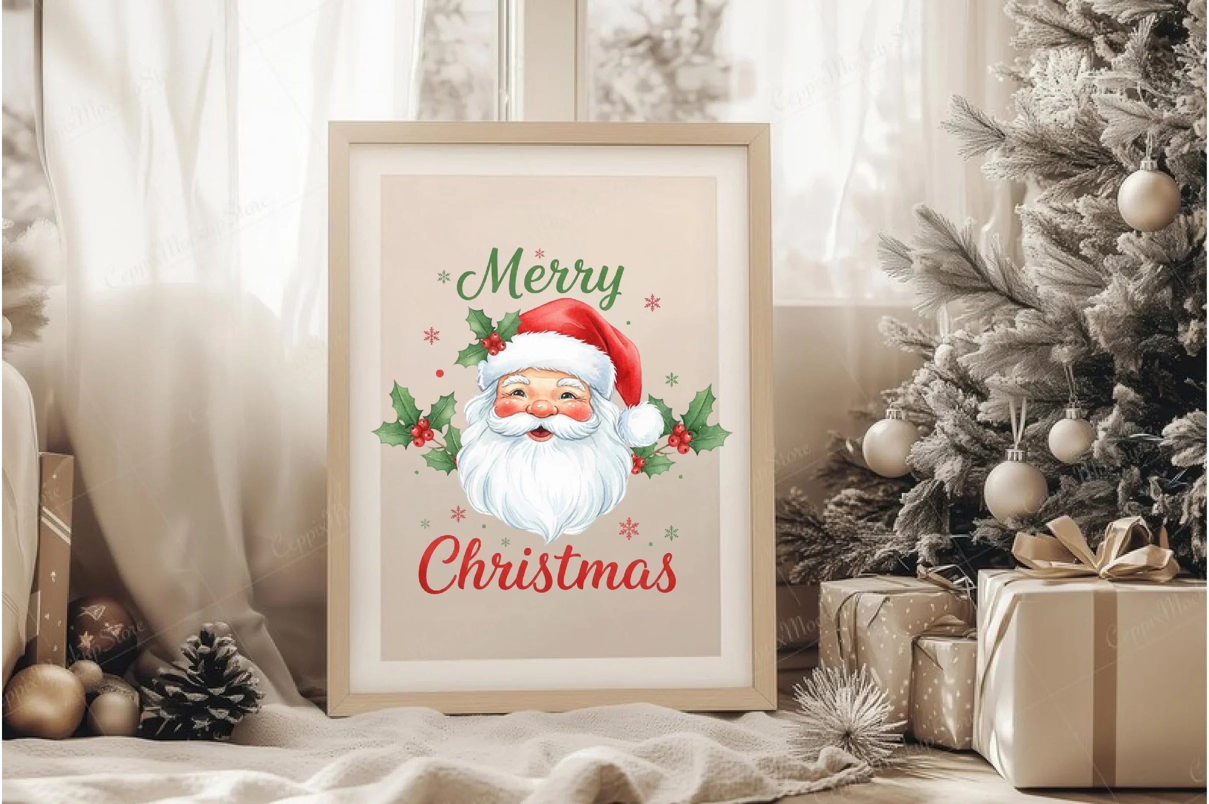 Vintage Merry Christmas Santa Claus Clipart Bundle - CraftNest - Digital Crafting and Art