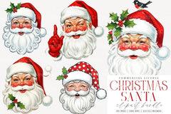Vintage Santa Clipart Bundle 3 - CraftNest - Digital Crafting and Art