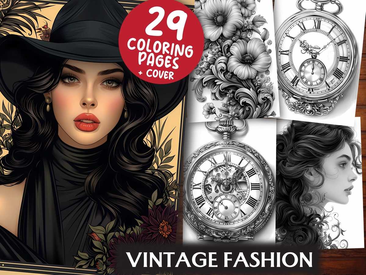 Vintage Fashion Coloring Books - CraftNest - Digital Crafting and Art