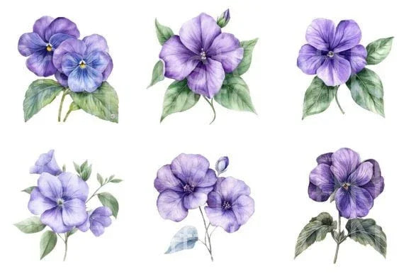 Violet Flower Clipart Bundle - CraftNest - Digital Crafting and Art