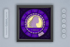 Virgo Zodiac 3D Shadow Box Papercut SVG Bundle - CraftNest - Digital Crafting and Art