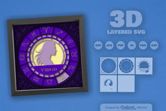Virgo Zodiac 3D Shadow Box Papercut SVG Bundle - CraftNest - Digital Crafting and Art