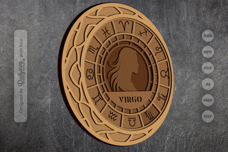 Virgo Zodiac Laser Cut SVG Bundle 1 - CraftNest - Digital Crafting and Art