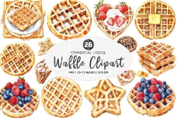 Waffle Clipart Bundle Collection - CraftNest - Digital Crafting and Art