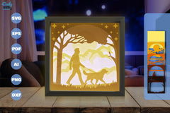 Walking with Dog Papercut SVG Bundle - CraftNest - Digital Crafting and Art