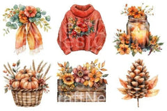 Autumn Flower Clipart Bundle 44 - CraftNest - Digital Crafting and Art
