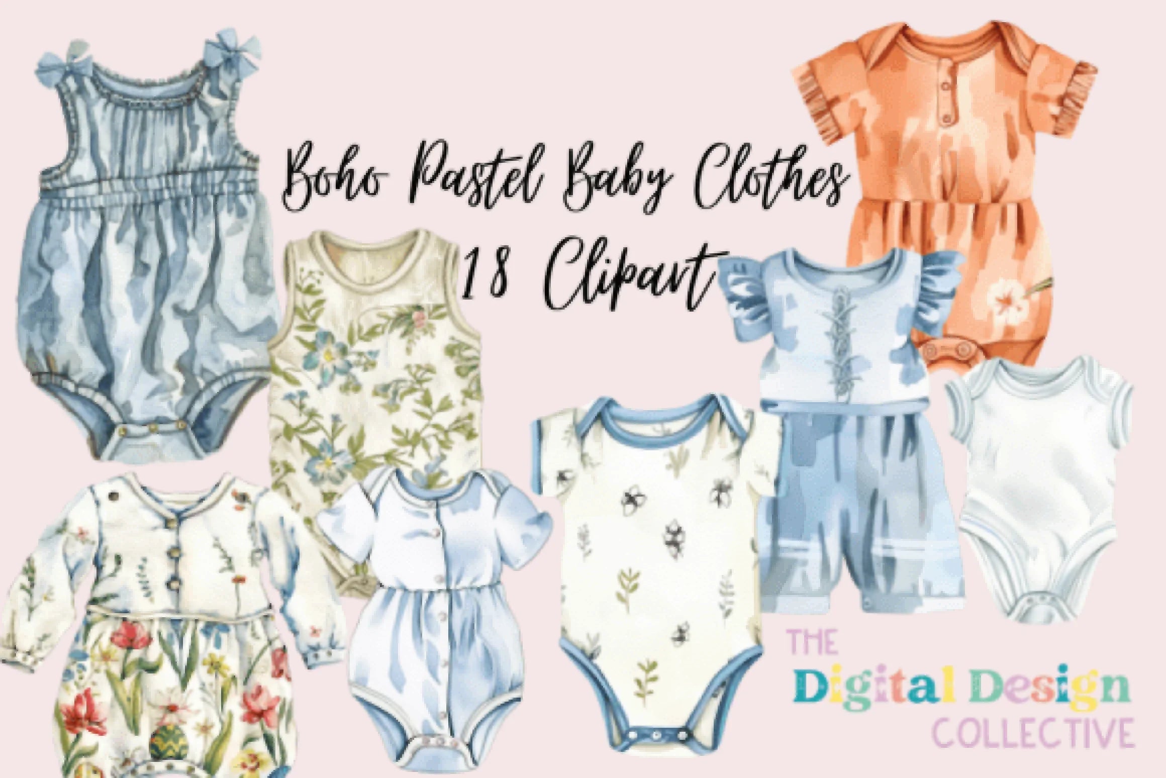 Vintage Baby Clothing Clipart Bundle - CraftNest - Digital Crafting and Art