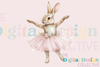 Ballerina Bunny Art Print Clipart Bundle