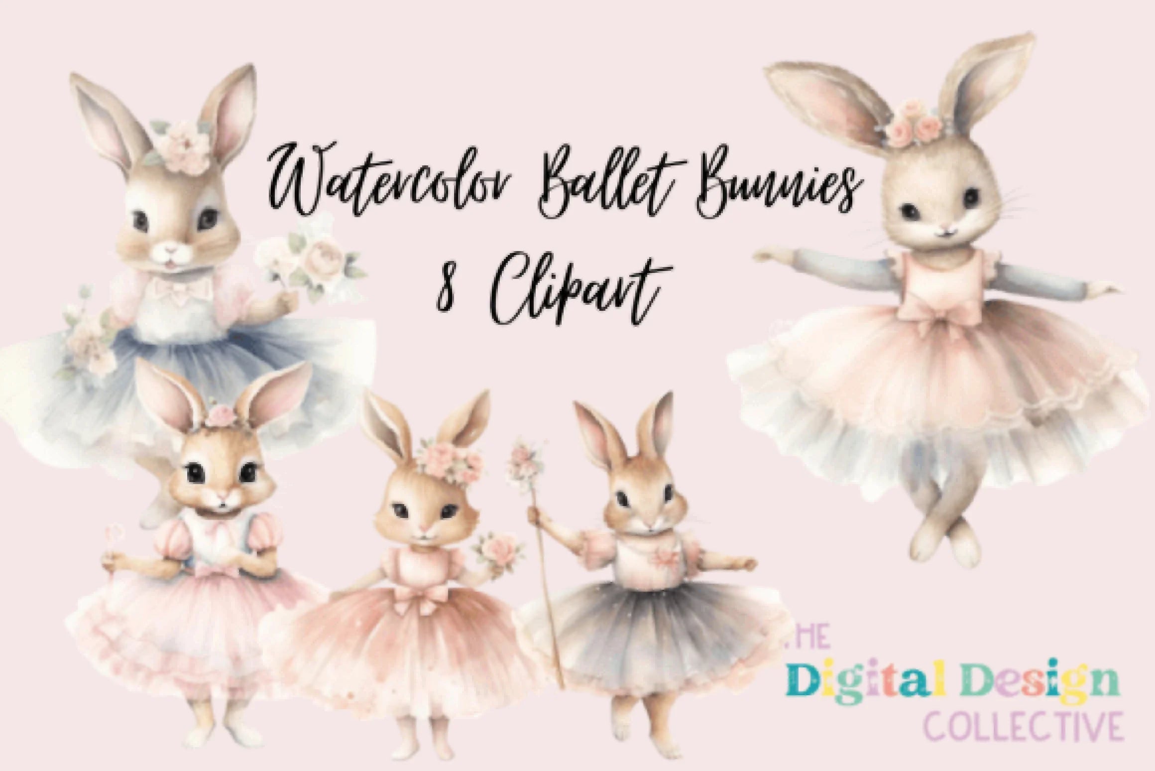 Ballet Bunnies Easter Clipart Bundle - CraftNest - Digital Crafting and Art