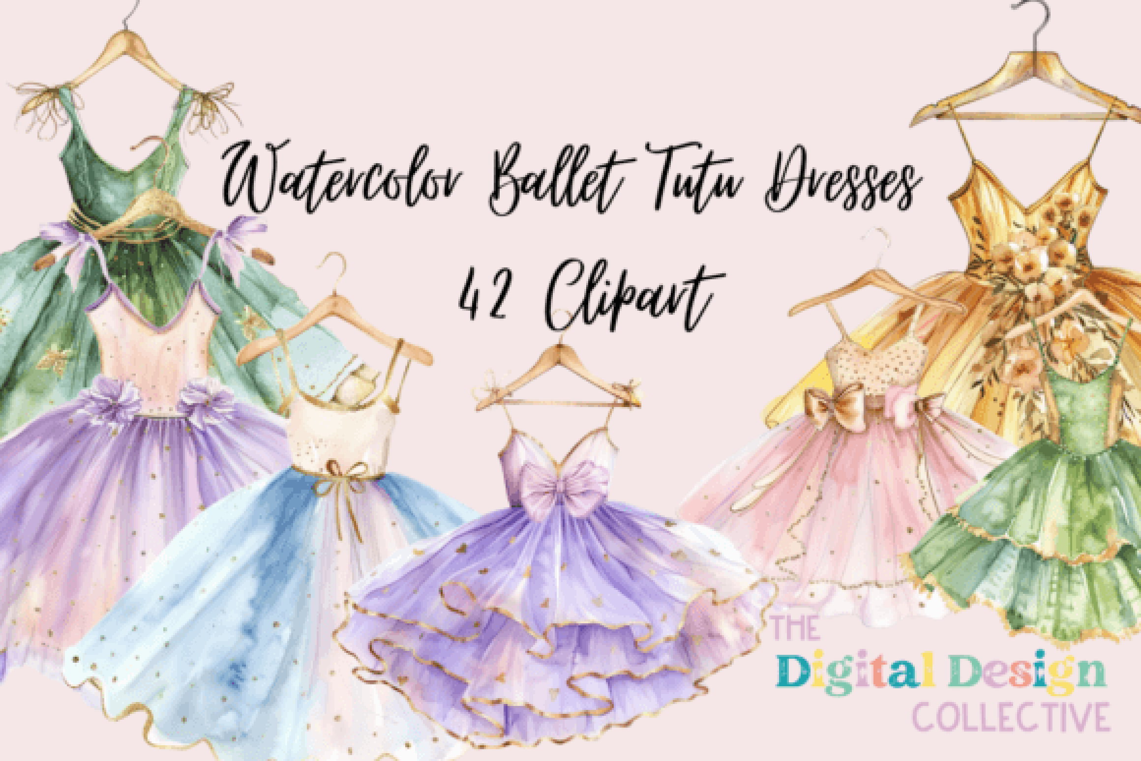 Ballet Tutu Dresses Clipart Bundle