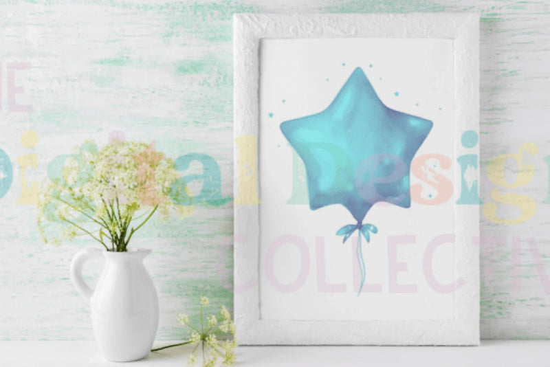 Blue Birthday Balloons Clipart Bundle - CraftNest - Digital Crafting and Art