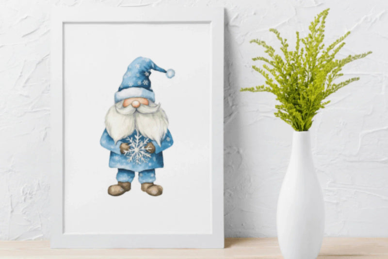 Blue Christmas Gnomes Clipart Bundle - CraftNest - Digital Crafting and Art