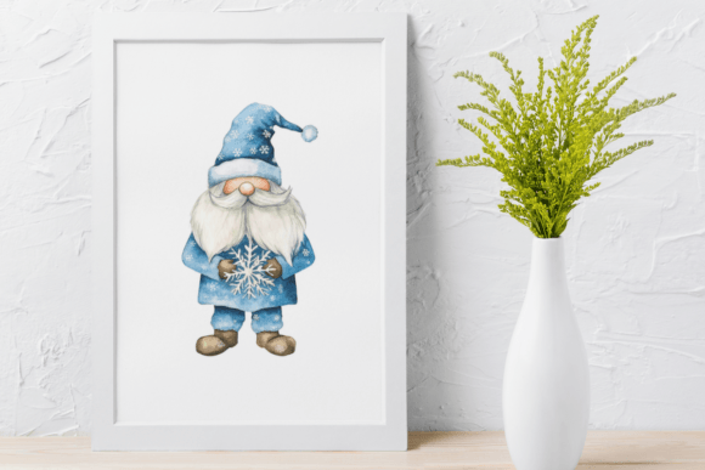 Blue Christmas Gnomes Clipart Bundle