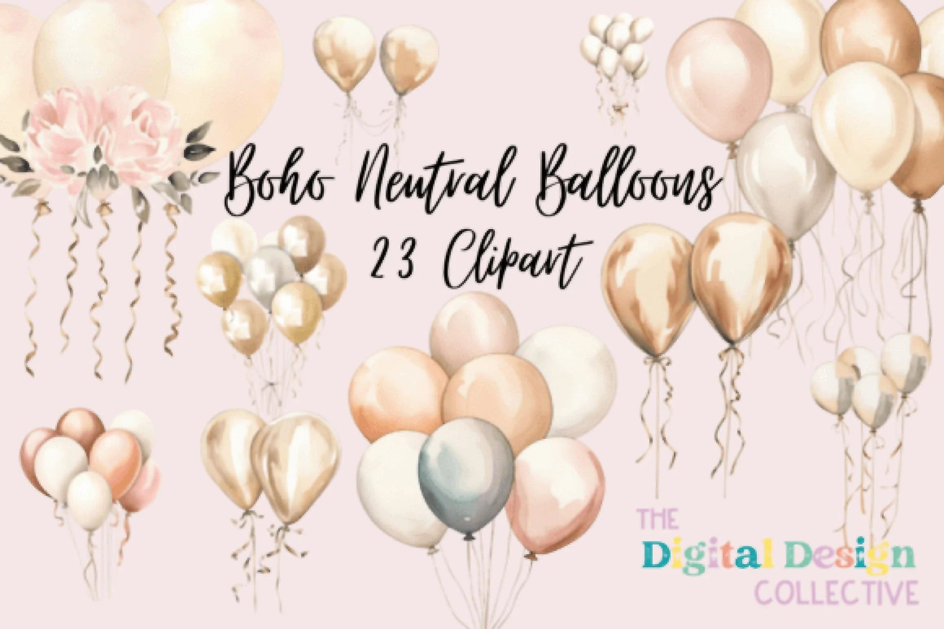 Boho Balloons Clipart - CraftNest - Digital Crafting and Art
