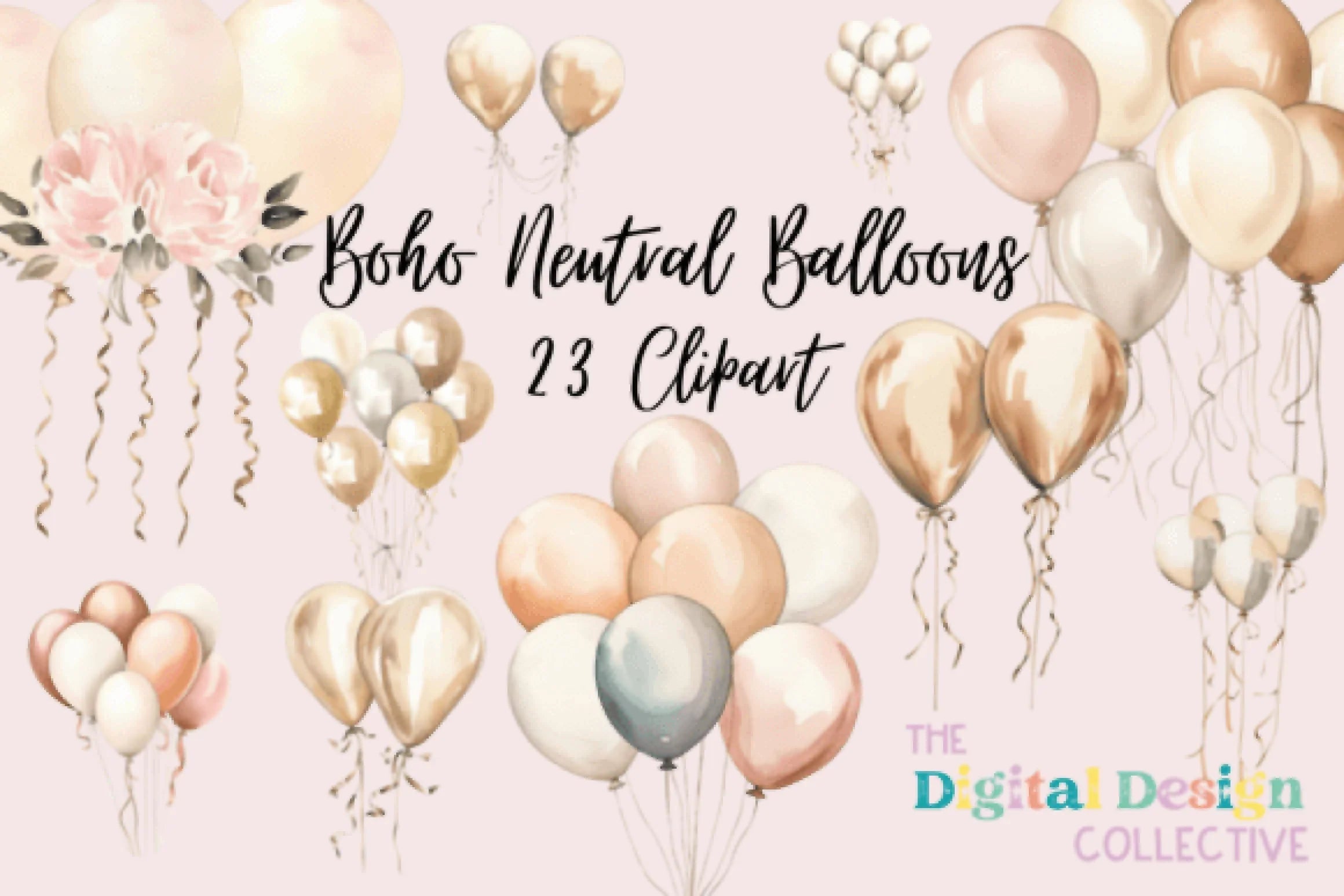 Boho Balloons Clipart - CraftNest - Digital Crafting and Art