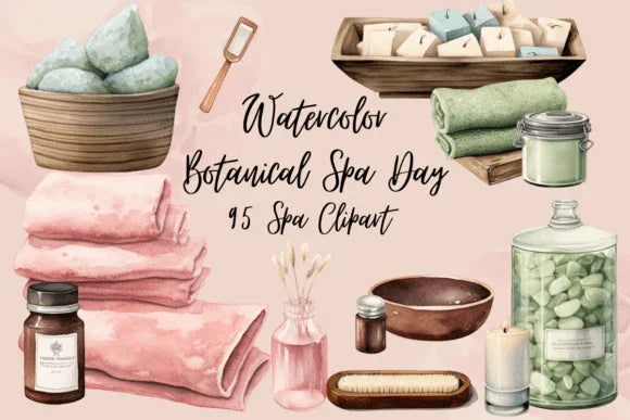 Botanical Spa Day Clipart Bundle - CraftNest - Digital Crafting and Art