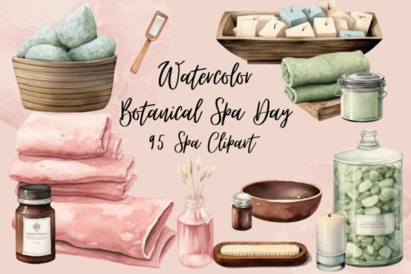 Botanical Spa Day Clipart Bundle - CraftNest - Digital Crafting and Art