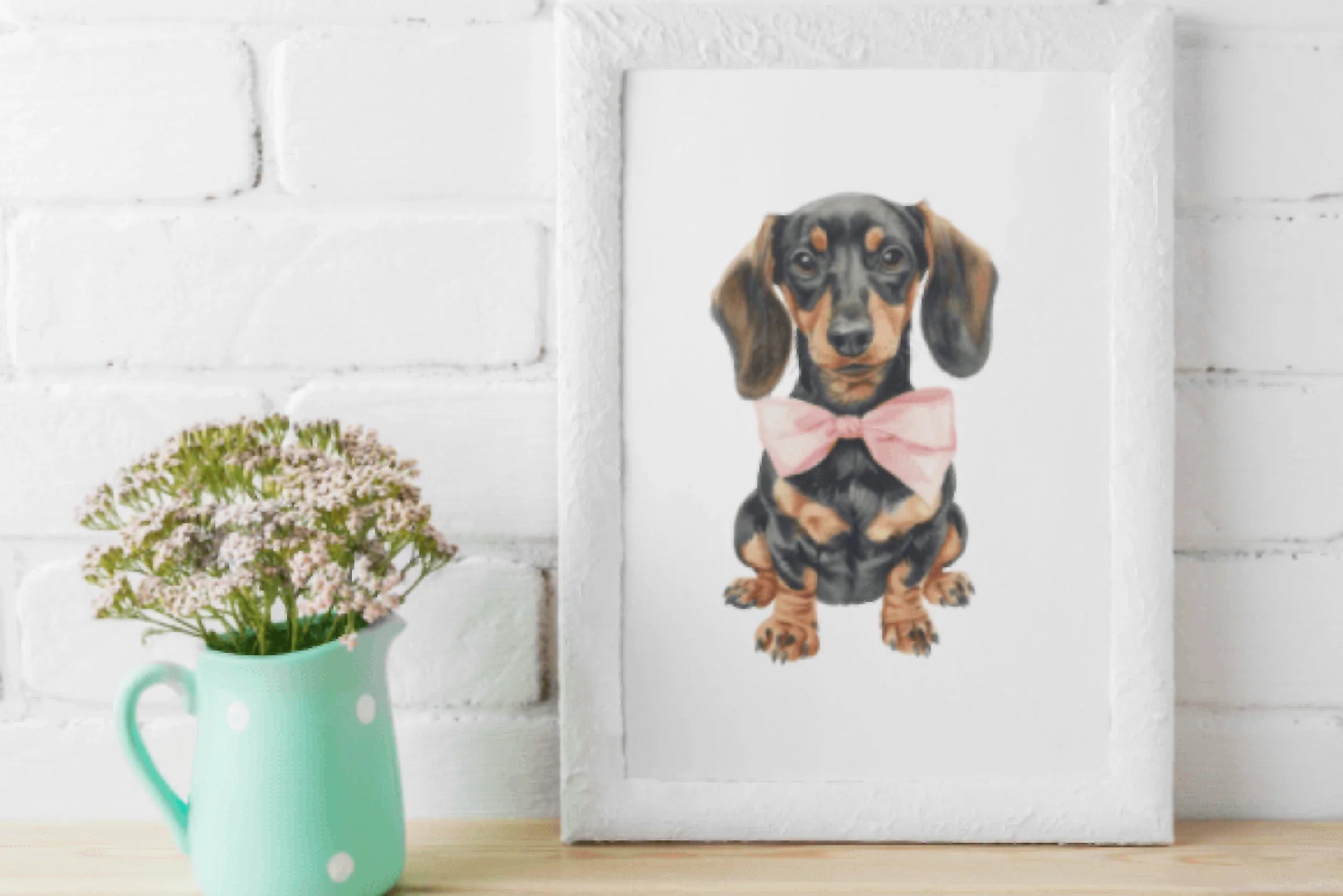 Adorable Dachshund Dog Clipart Bundle with Bow Design - CraftNest - Digital Crafting and Art