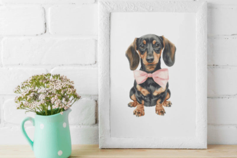 Adorable Dachshund Dog Clipart Bundle with Bow Design - CraftNest - Digital Crafting and Art