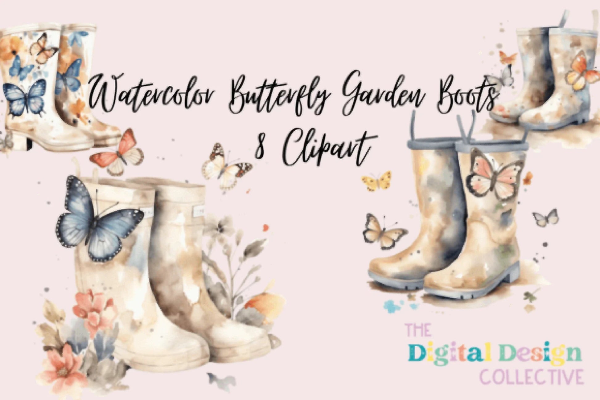 Butterfly Garden Boots Clipart Bundle 2023 - CraftNest - Digital Crafting and Art