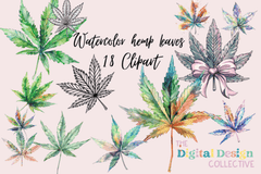 Cannabis Hemp Leaves Clipart Bundle - CraftNest - Digital Crafting and Art