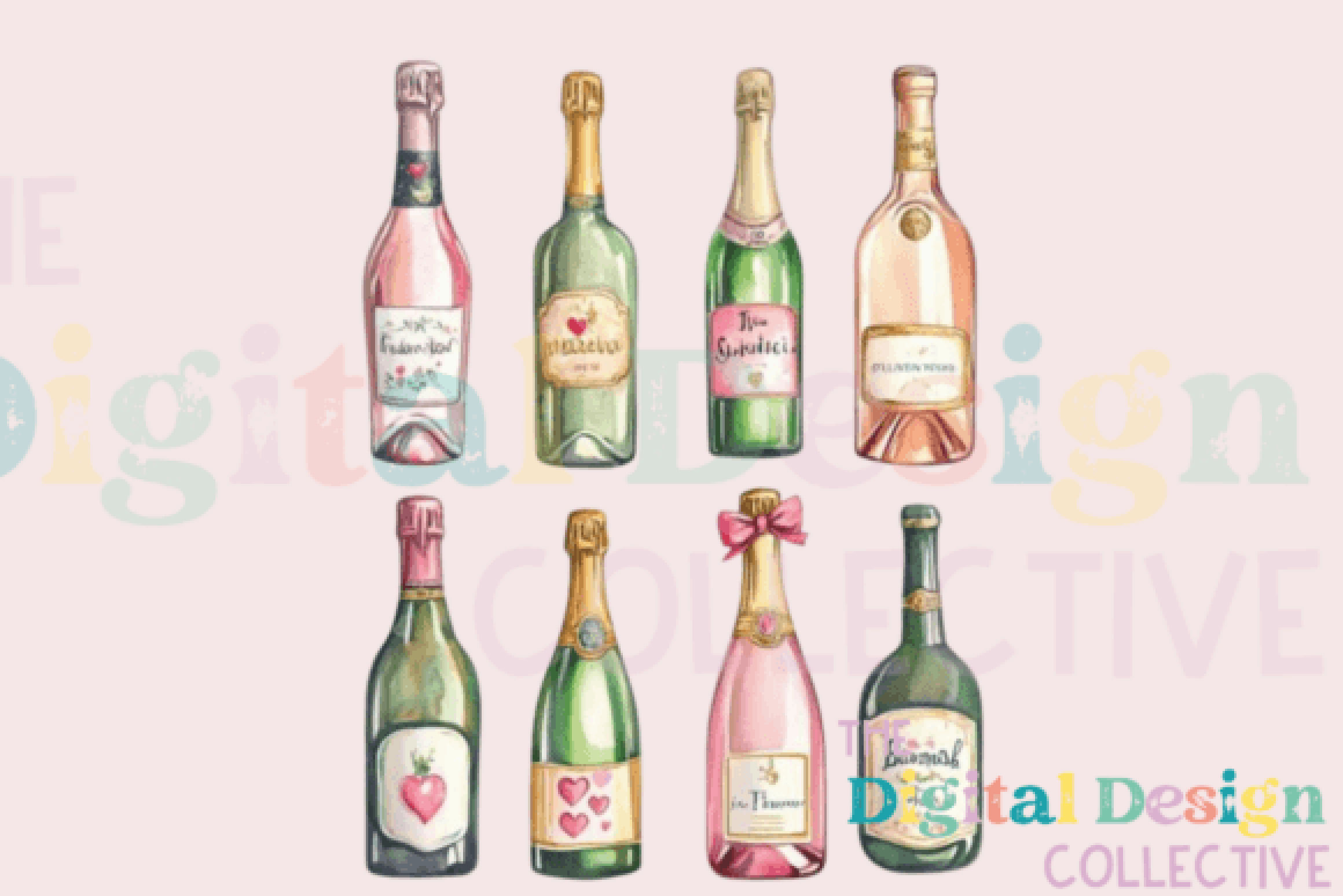 Champagne Bubbly Clipart Bundle 2025