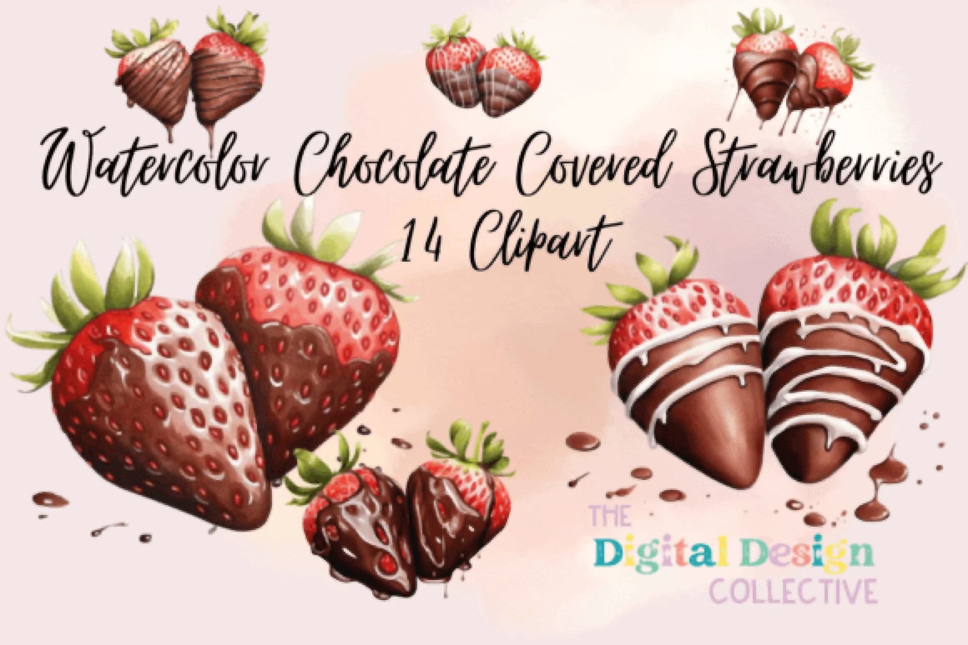 Delicious Chocolate Strawberries Clipart Bundle - CraftNest - Digital Crafting and Art