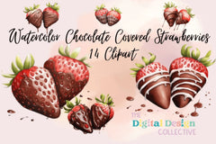 Delicious Chocolate Strawberries Clipart Bundle - CraftNest - Digital Crafting and Art