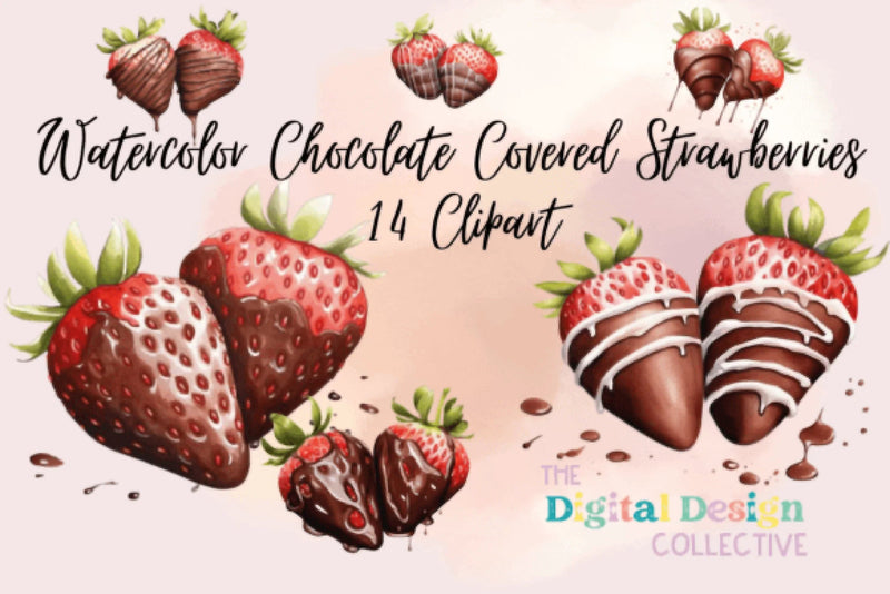 Delicious Chocolate Strawberries Clipart Bundle - CraftNest - Digital Crafting and Art